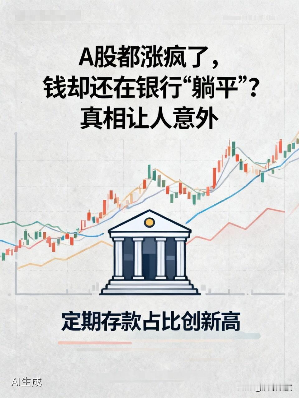A股都涨疯了，钱却还在银行“躺平”？真相让人意外最近股市火爆，很多人都说