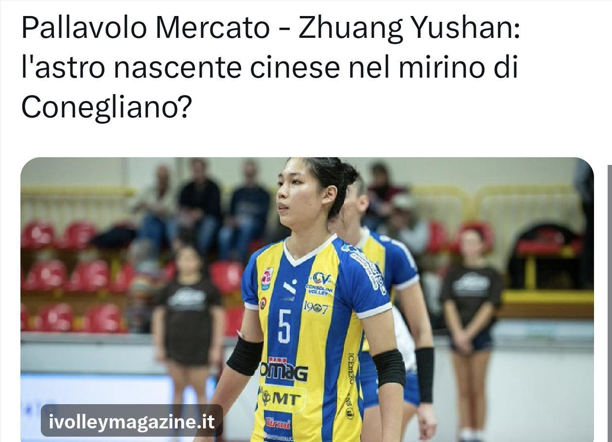 科内瞄上庄宇珊欲替换朱婷，费内巴切：我们签了两年。意大利科内被传想签庄宇珊顶