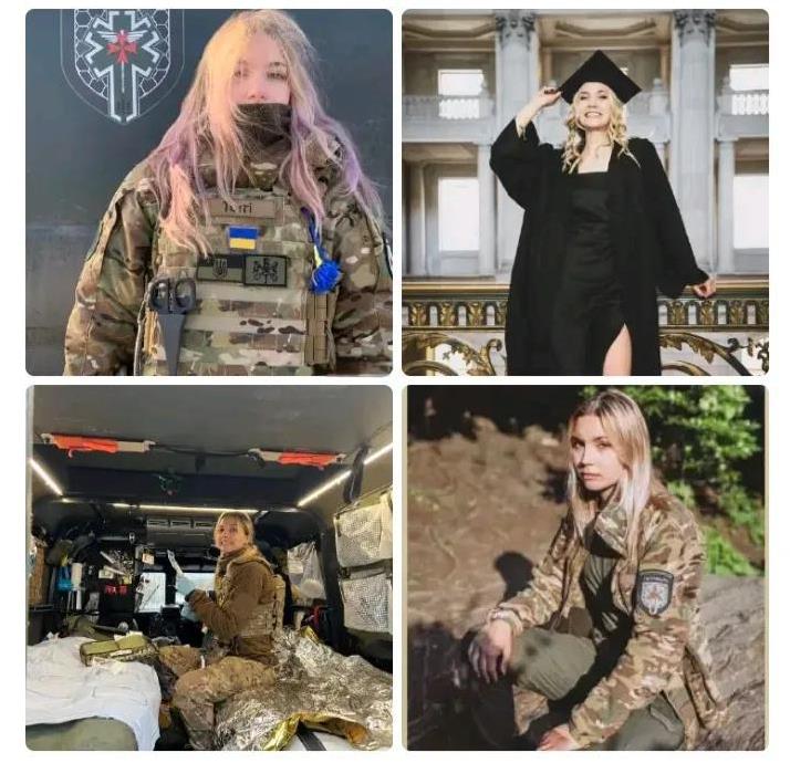 她既是弱女子，又是女汉子，放弃在美国的事业，投入保家卫国之战。祝福乌克兰女战士！