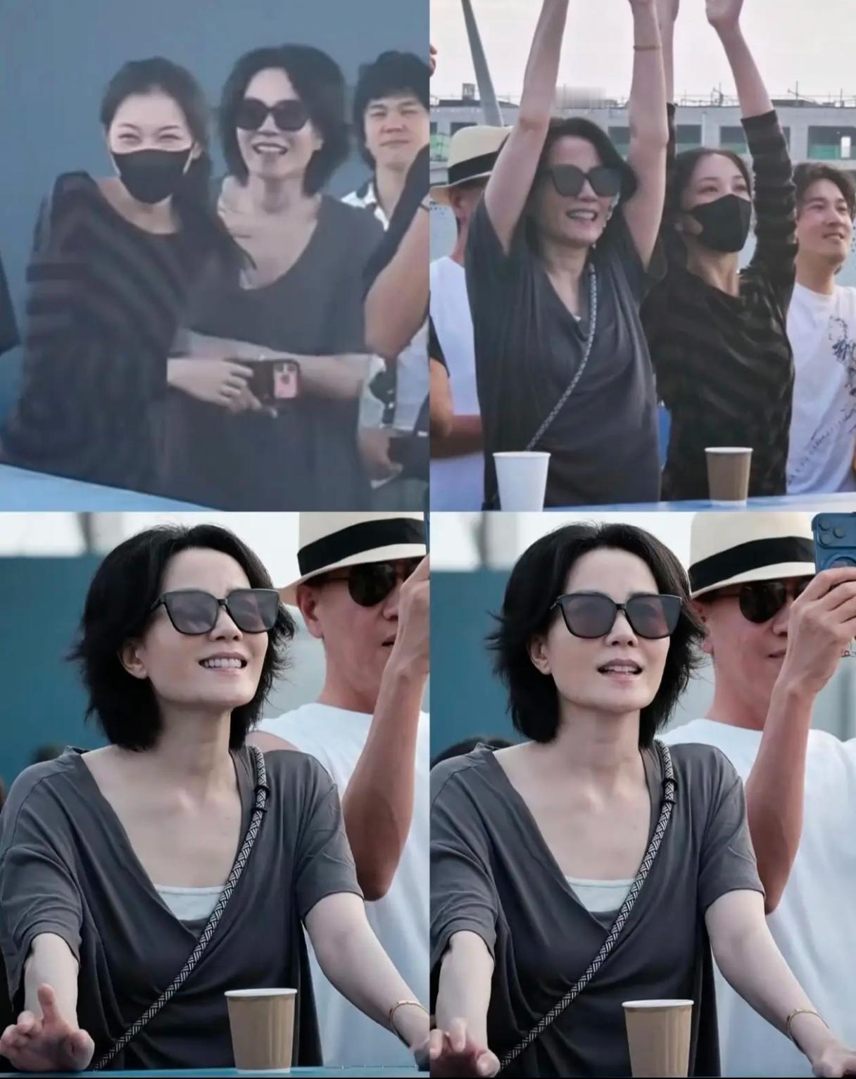 窦靖童音乐节开唱，王菲带着李嫣悄悄来到观众席，专程过来给女儿加油助威。台上是闪闪