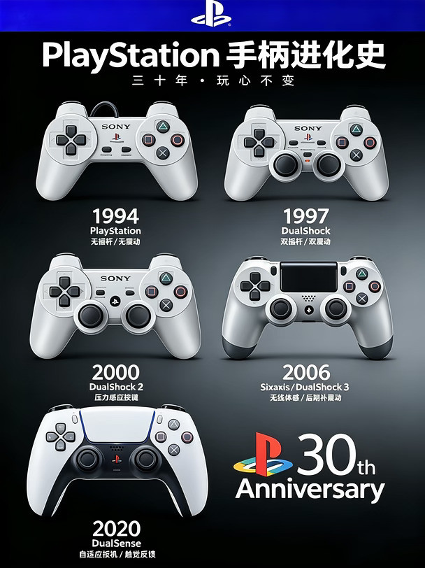 PlayStation手柄三十年进化，谁是你的青春？