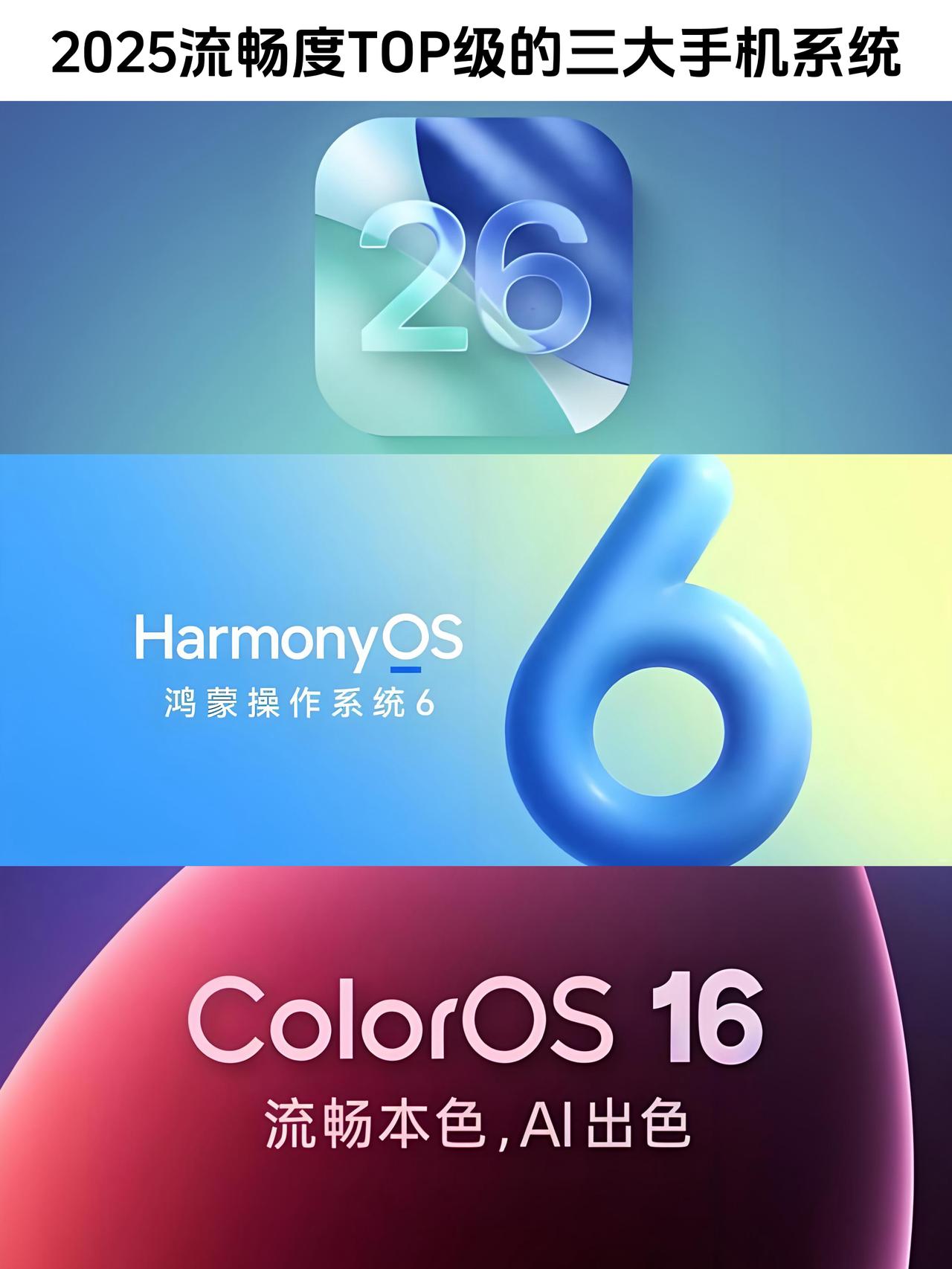 三大TOP级流畅手机系统，谁赞成谁反对？Mate80系列马上就要来了，鸿蒙6