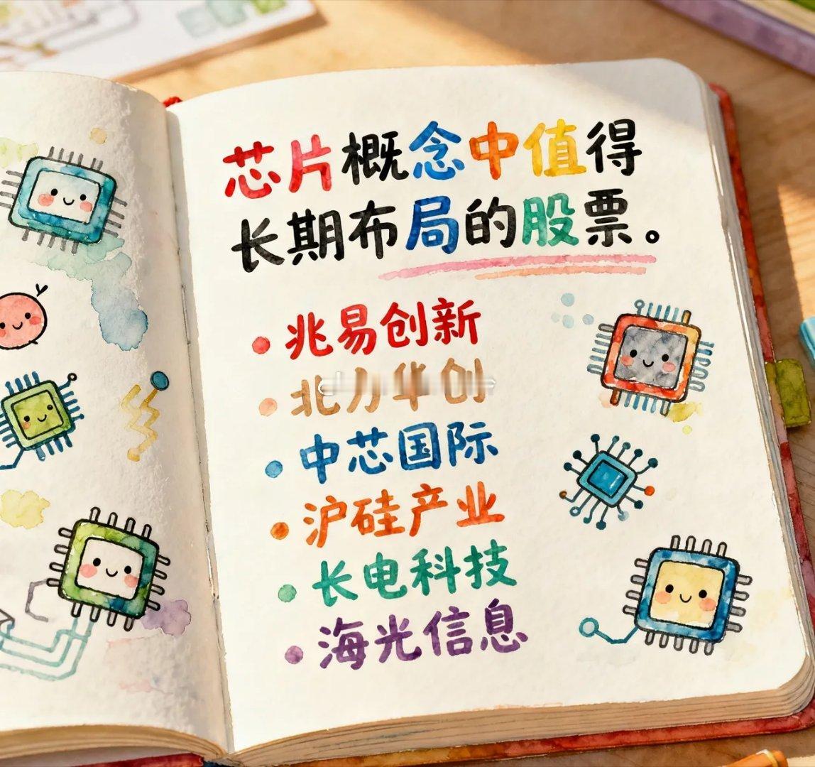 芯片概念中，值得长期布局的6支股票，以下是具体分析：1.兆易创新：国内半导体设
