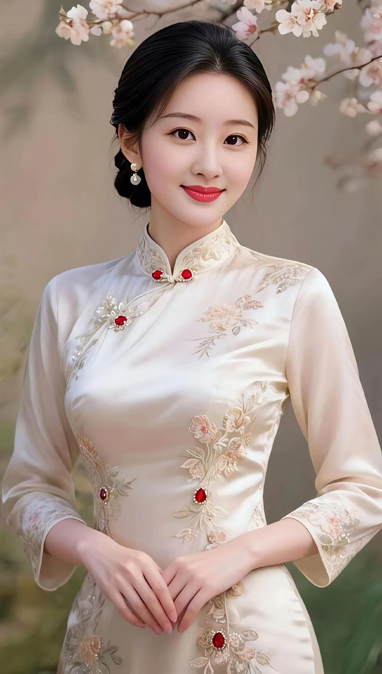 清平乐·旗袍雅韵香槟裁素，暗蕴东方度。一领温婉凝芳绪，裁取人间风华。