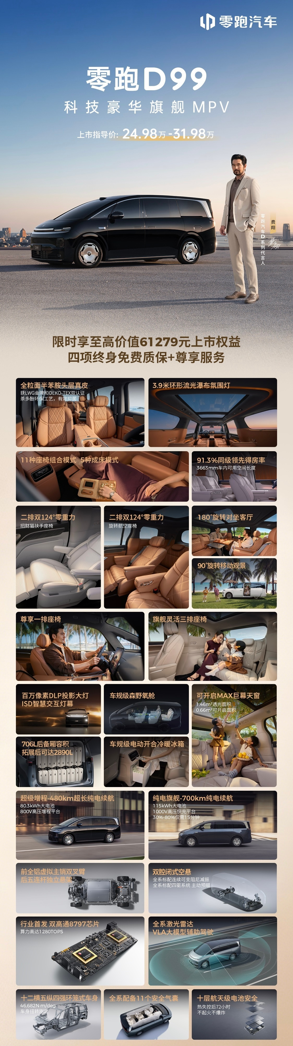 MPV买增程还是买纯电零跑D99基本都是一车双能，增程和纯电差1万，这点还挺友好