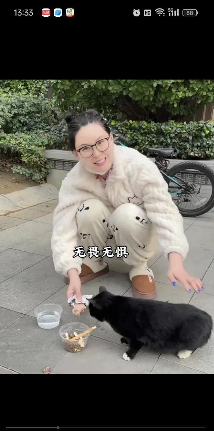 张颖颖其实是一个很善良的人，她在她们小区喂养流浪猫，给流浪猫固定了一个食物点，而