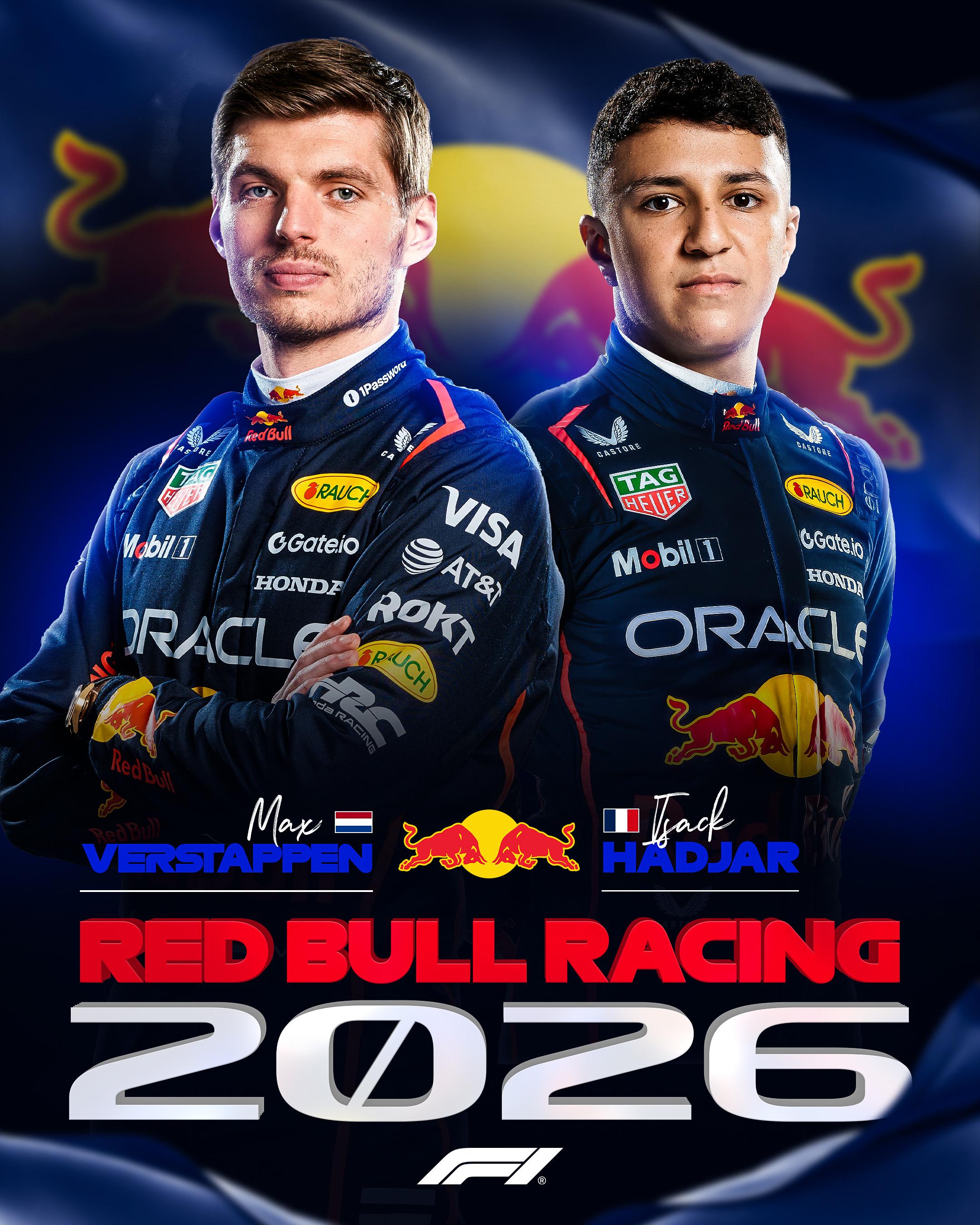 🚨官宣：红牛和RacingBulls宣布了各自的2026年阵容：🐂红牛：维