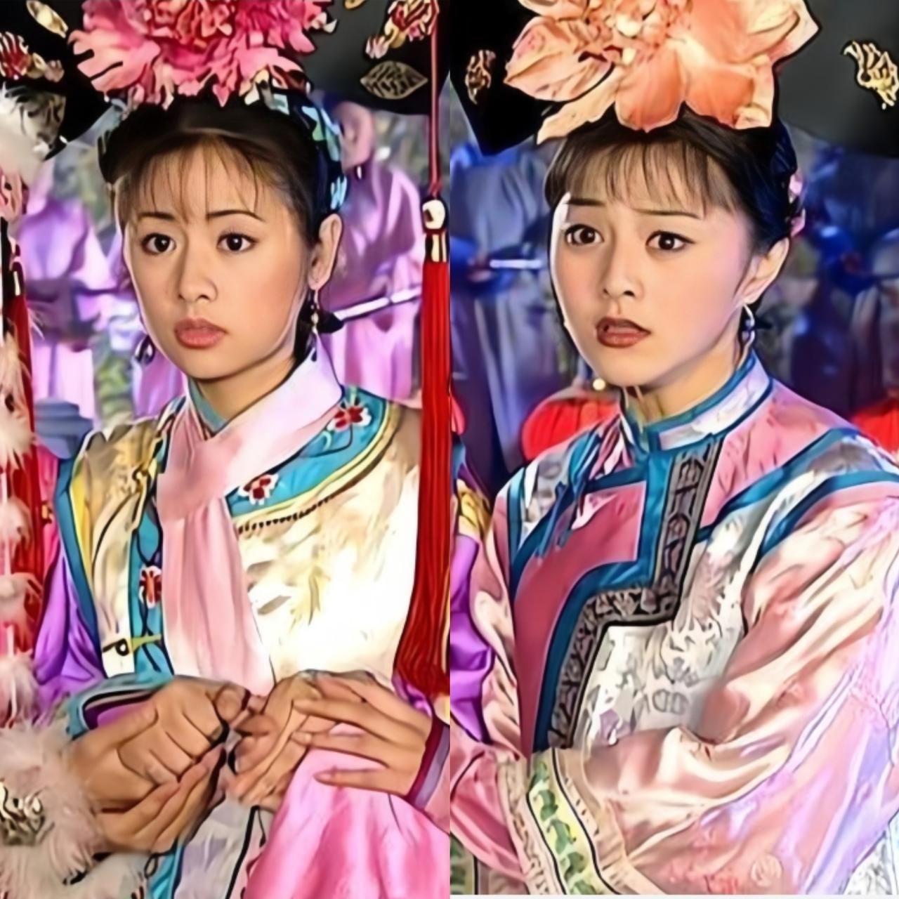 早期的金锁真没能秒杀主子紫薇，虽然金锁的颜值也很高，但通过以下这张剧情抓拍合影照