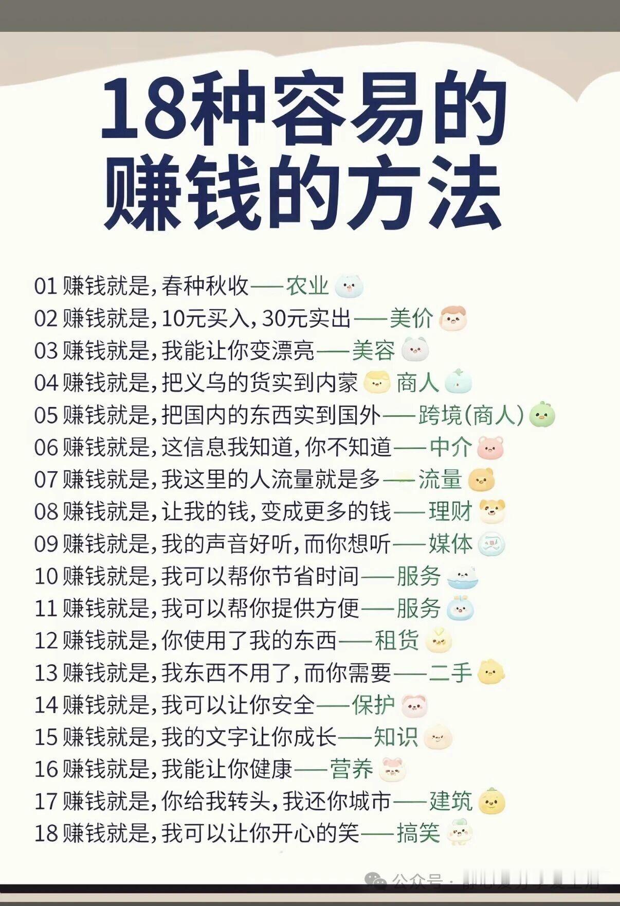 18种赚钱容易的方式。赚钱​​​