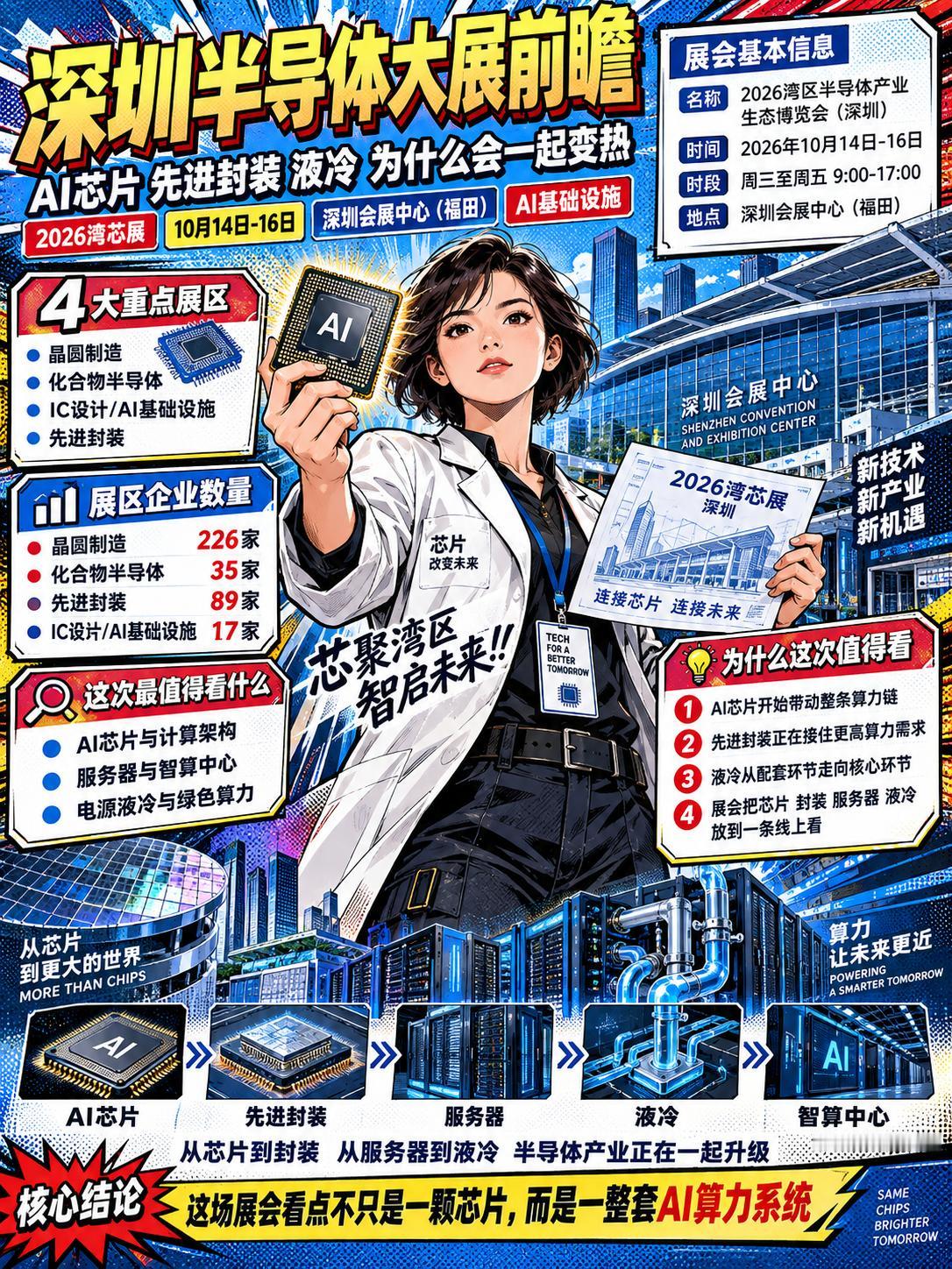 半导体大展十月落地深圳，AI芯片先进封装和液冷将成为焦点10月的深圳，半导体