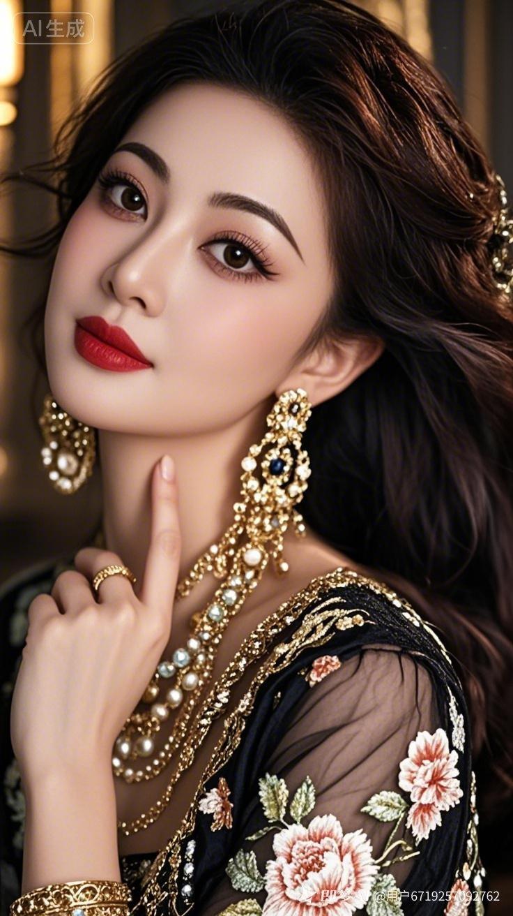 优雅东方美人，华丽珠宝配饰，尽显高贵气质！