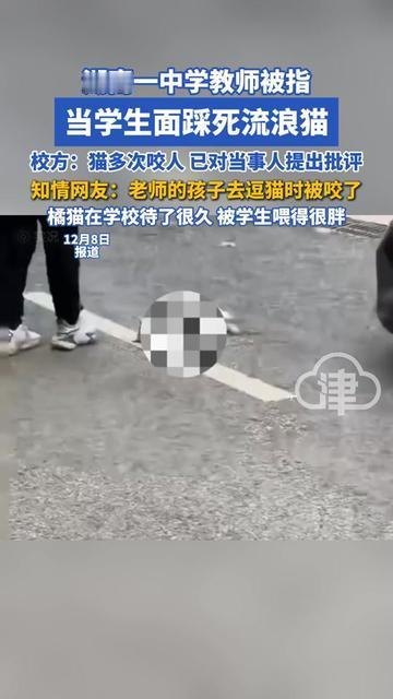 湖南这所中学的学生，昨天哭着发消息，他们喂了大半年的校宠胖橘，被老师当着全班面