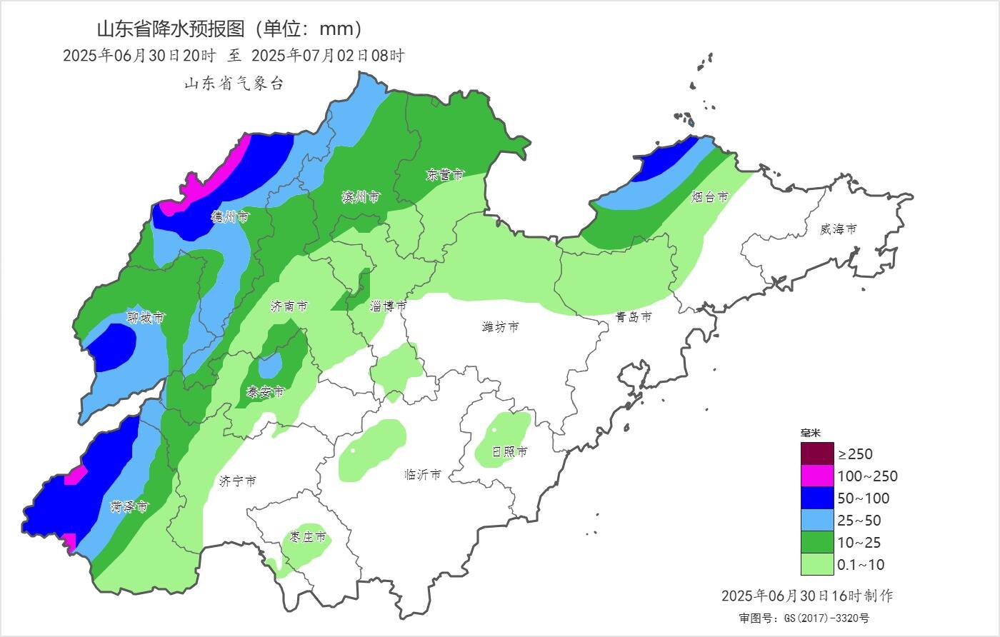 局部大暴雨+雷电+9级风! 山东中西部今夜起将有降雨