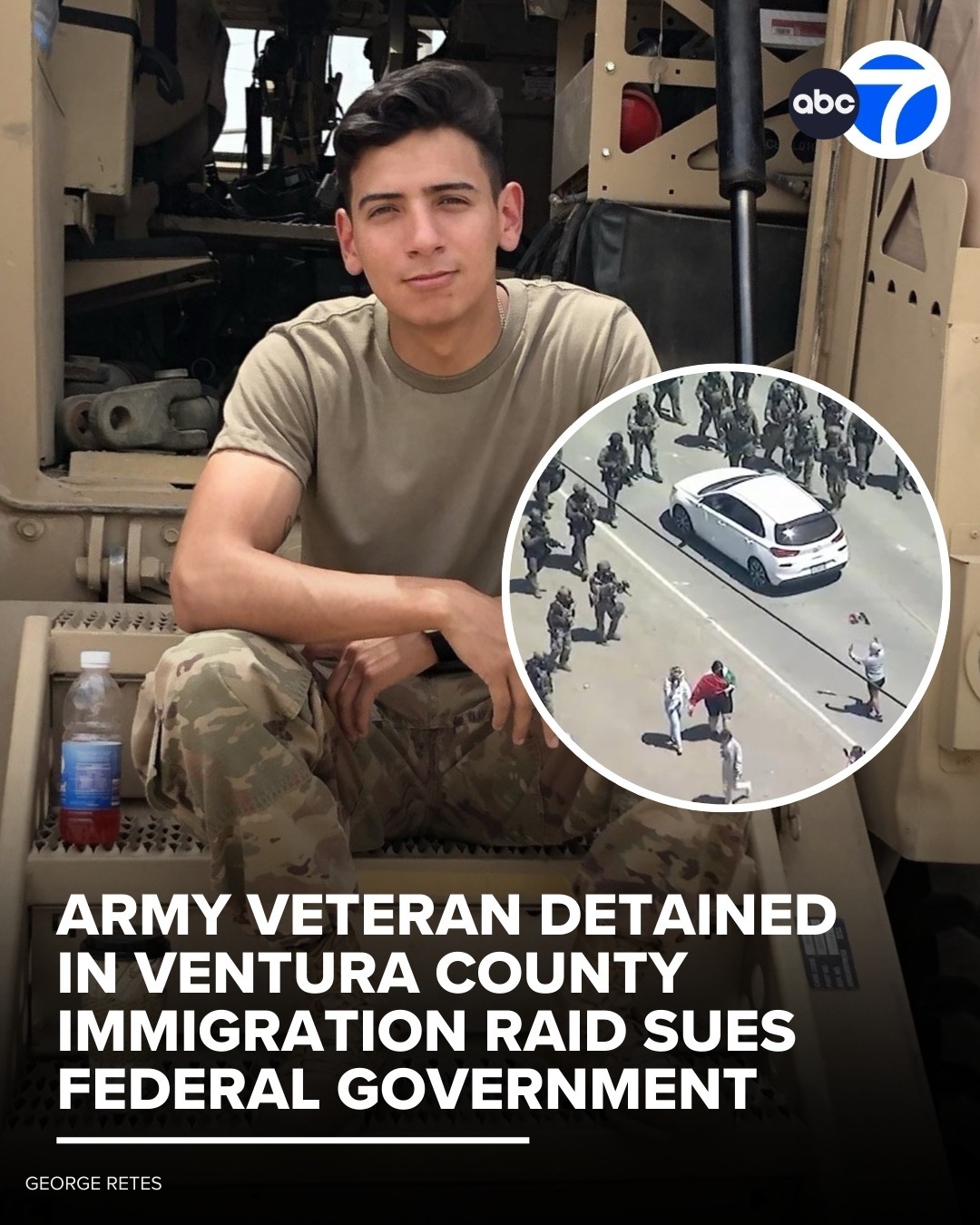 美国公民GeorgeRetes上班途中被ICE拦车围住，他表明自己是美国公民和