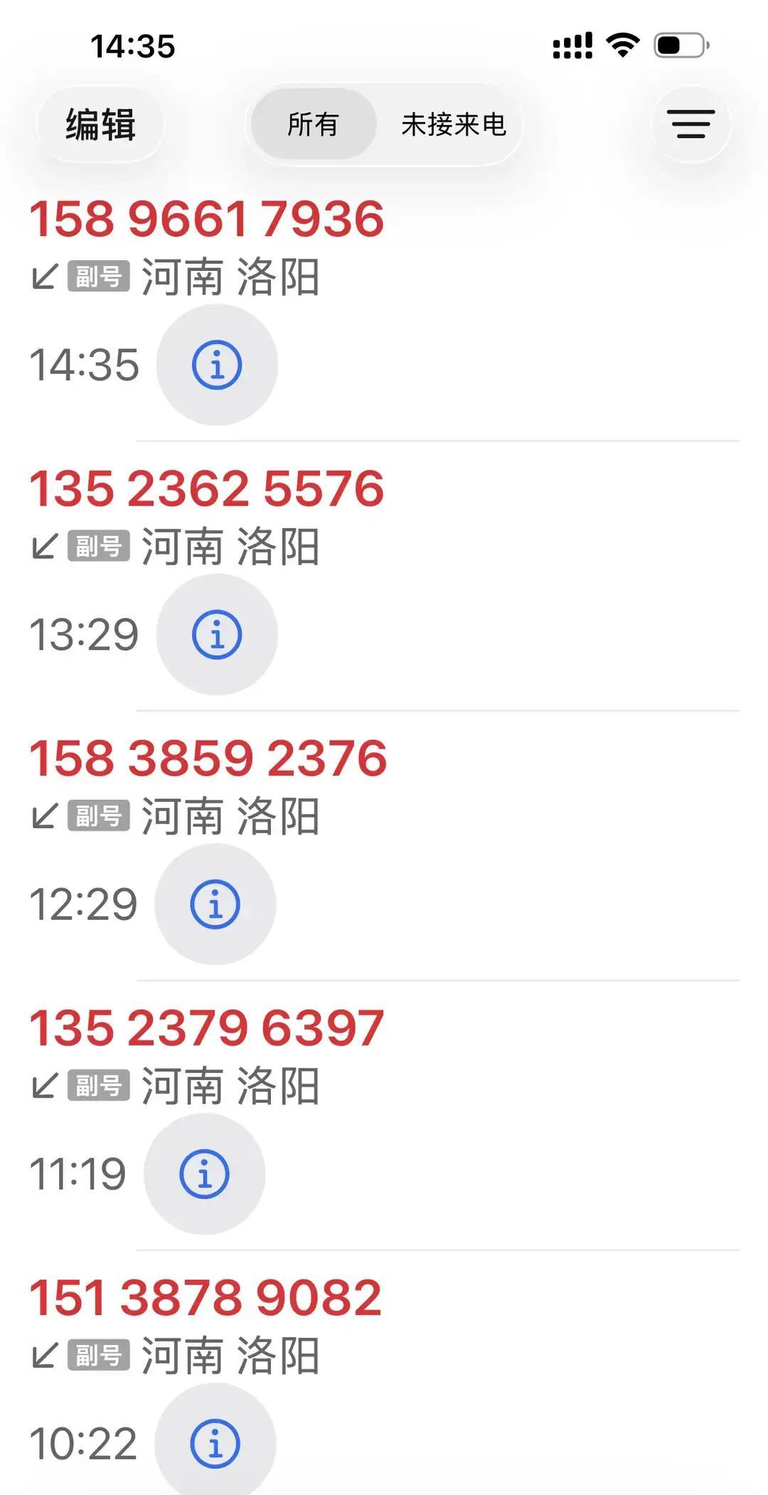 刷到一条视频，的小金说一天被0379号码打爆，最多三十通，接起来全是“买房吗”“