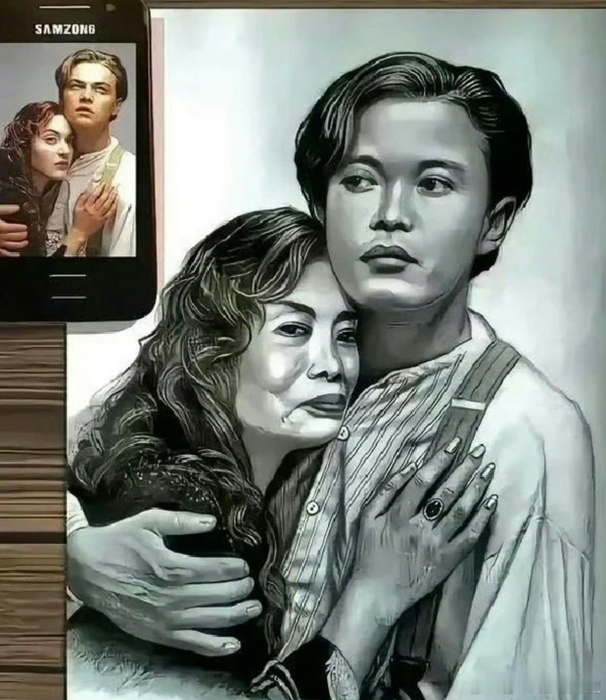 “左边是我画的，学费十几万，右边是老师画的，要我继续学。”