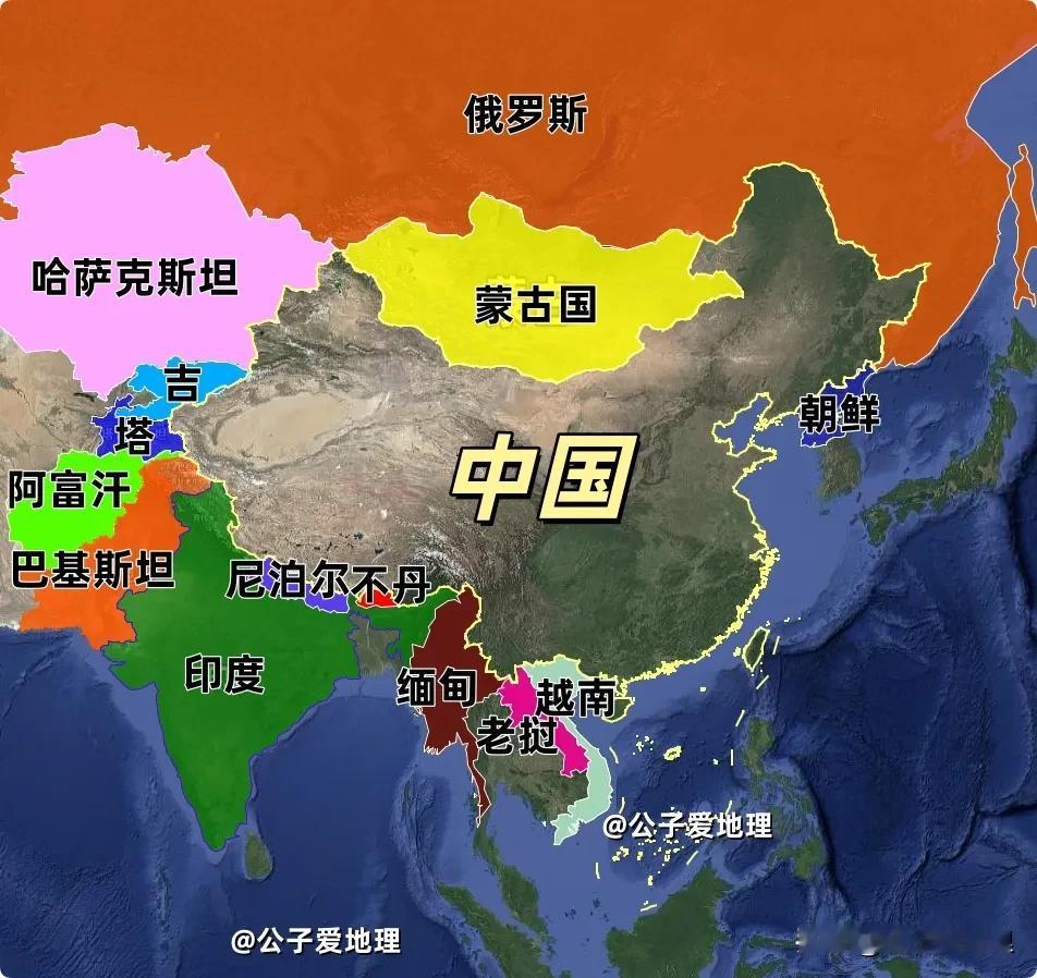 中国的周边都有哪些国家！站在中国地图前，你是否曾好奇，我们这片辽阔的土地与多少