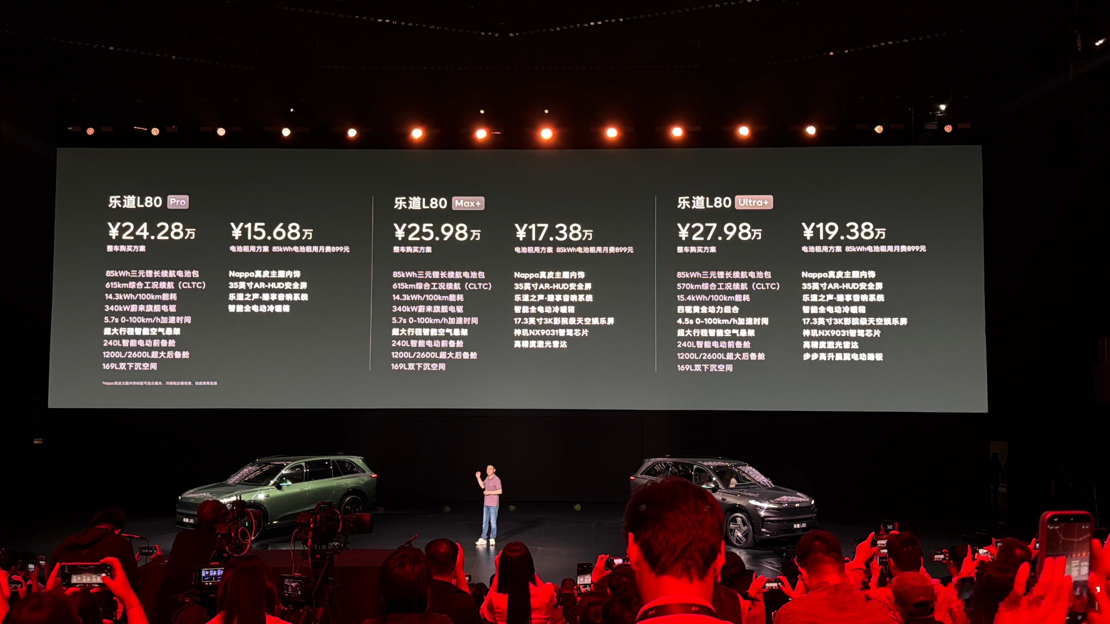给大家分析一波乐道L80的三款配置：新车划分了Pro、Max+以及Ultra+三