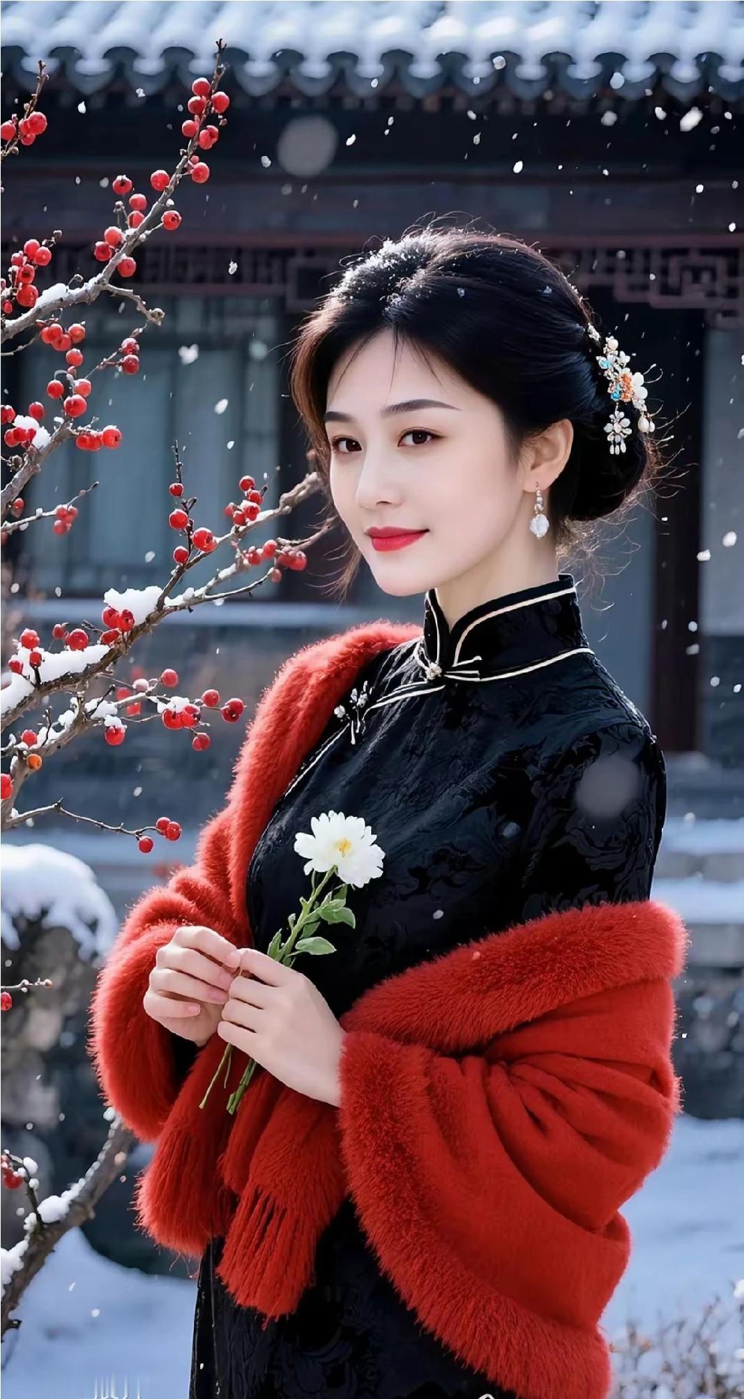 雪吻梅花情最真，两情相爱永不分。不离不弃到永恒，四季轮转又一春。