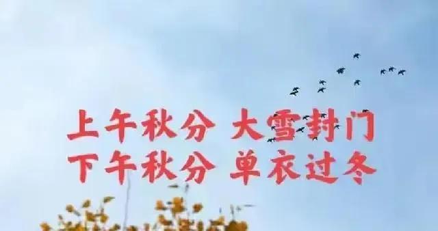 “上午秋分，大雪封门；下午秋分，单衣过冬”，今年秋分在几点？民间流传农谚：“