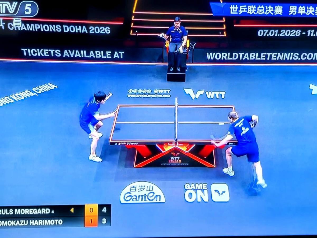 连救三个局点再连拿七分，这心脏也太强了！WTT总决赛男单决赛上，瑞典的莫雷高