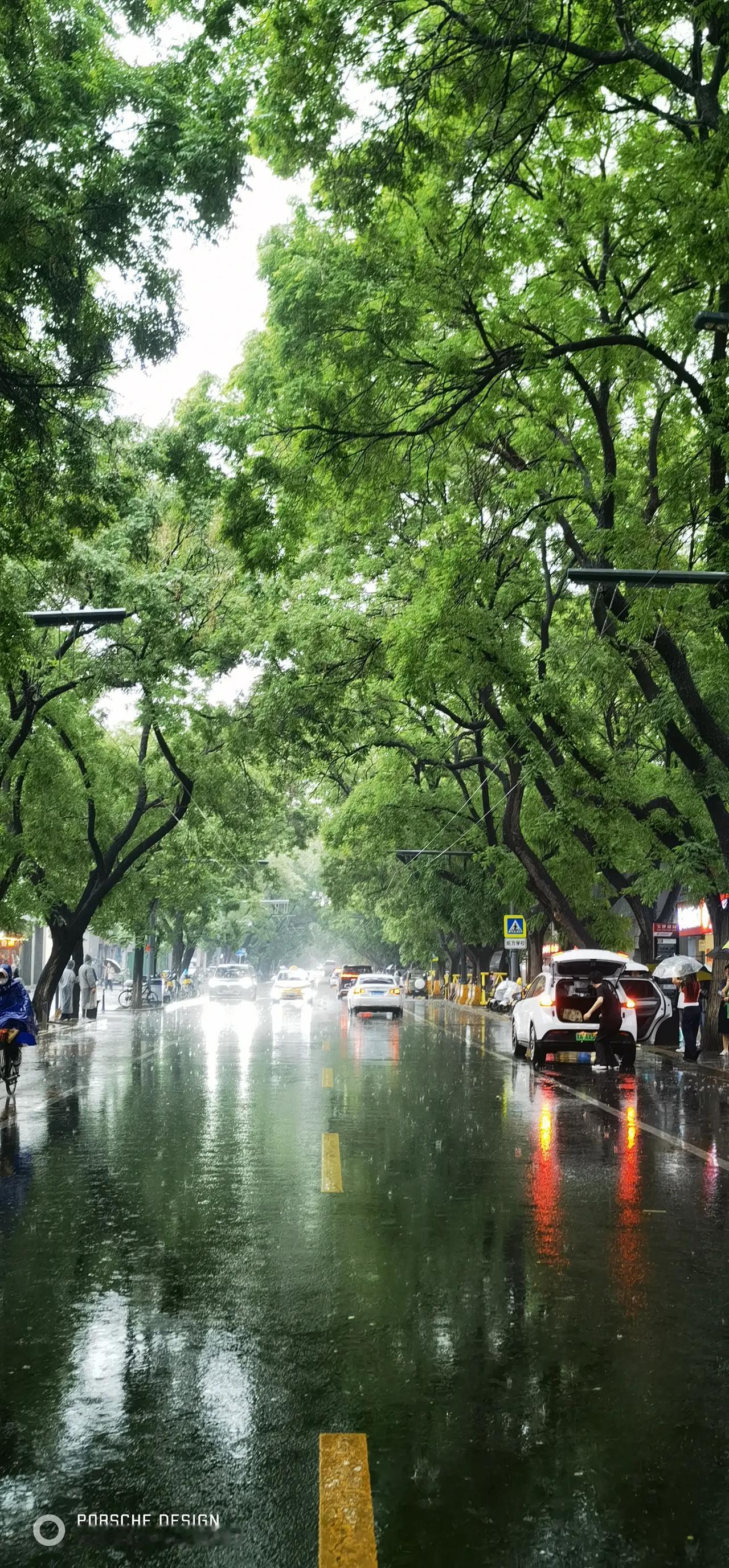 雨中的后海与鼓楼，别有一番情调……雨中行什刹海