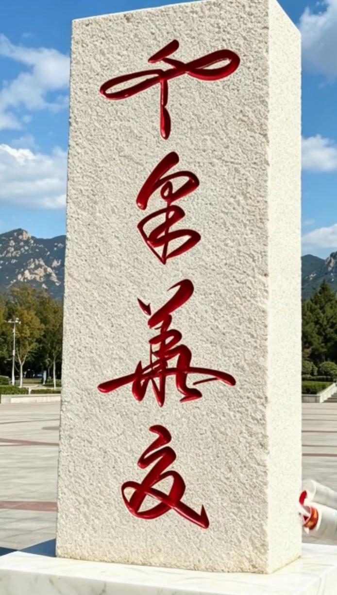 石碑上刻着红色的汉字，这是什么汉字呢？大家有认识的吗？读出来听一下。[作揖][玫