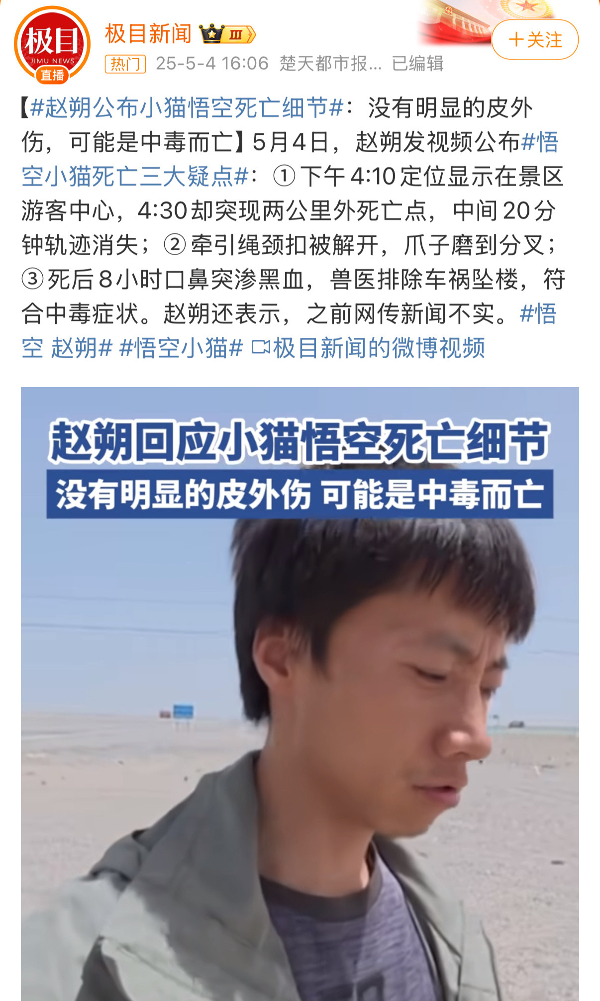 人心真的好小，小到连一只小猫也容不下🙏悟空赵朔​​​