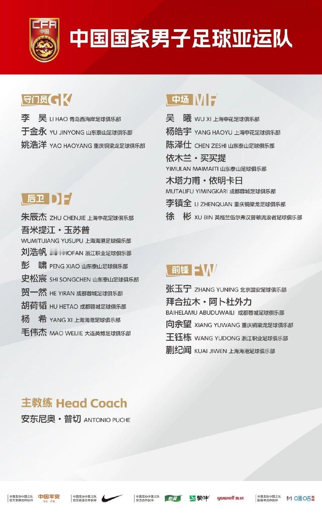 亚运会各支足球队主要以U23球员为主，可带部分超龄球员。近5届亚运会国足最好成绩