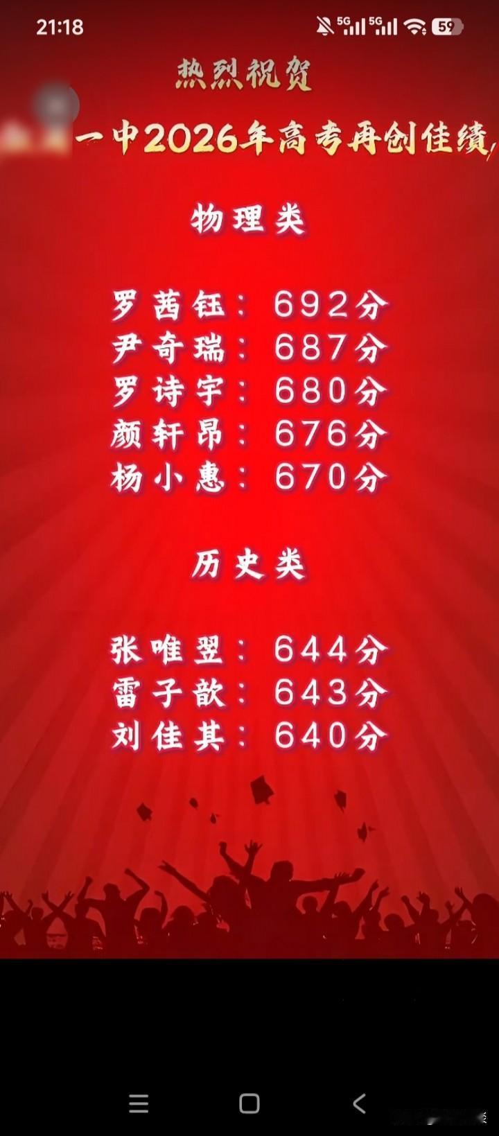 坐标湖南某中学，这个分数上清华或北大，应该没什么悬念了吧。聪明的孩子真多，咱们国