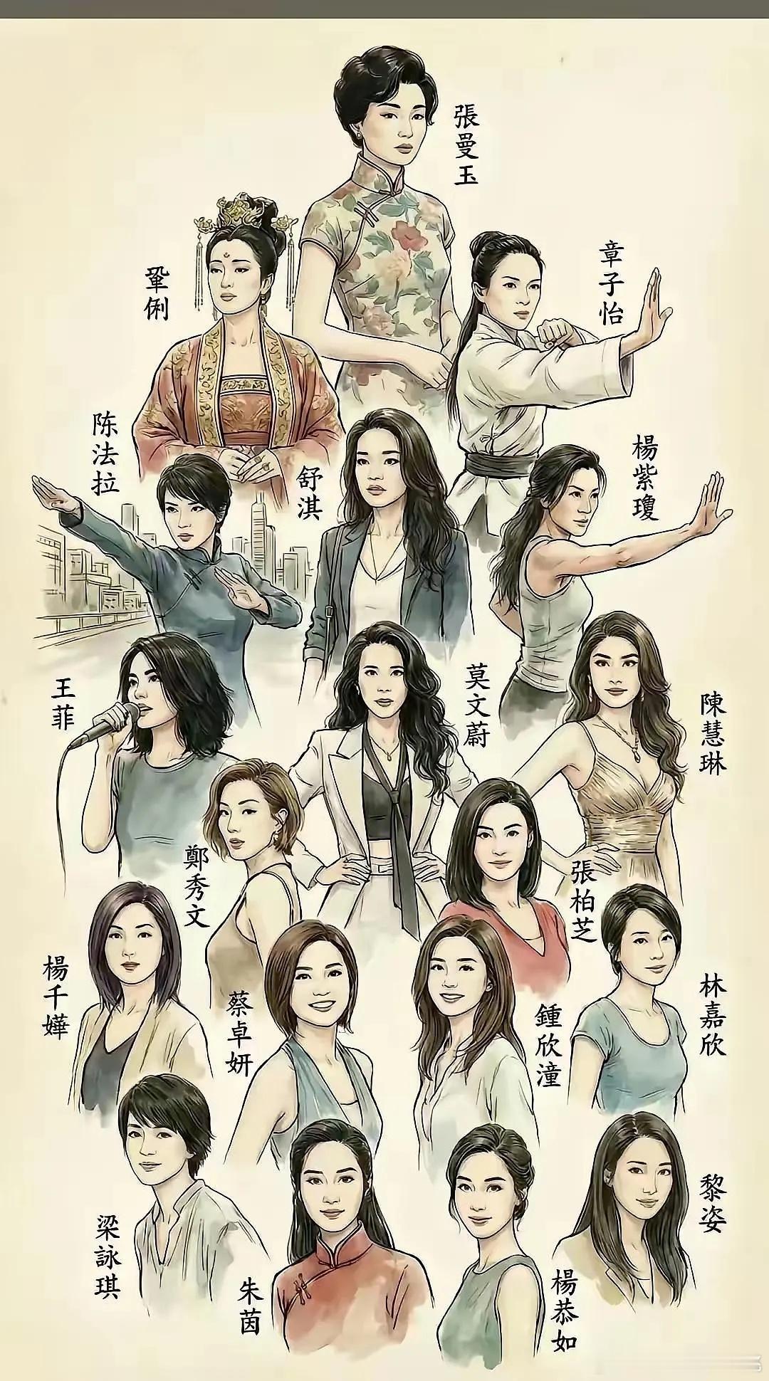 能把这图里女星认全的是不是都老了