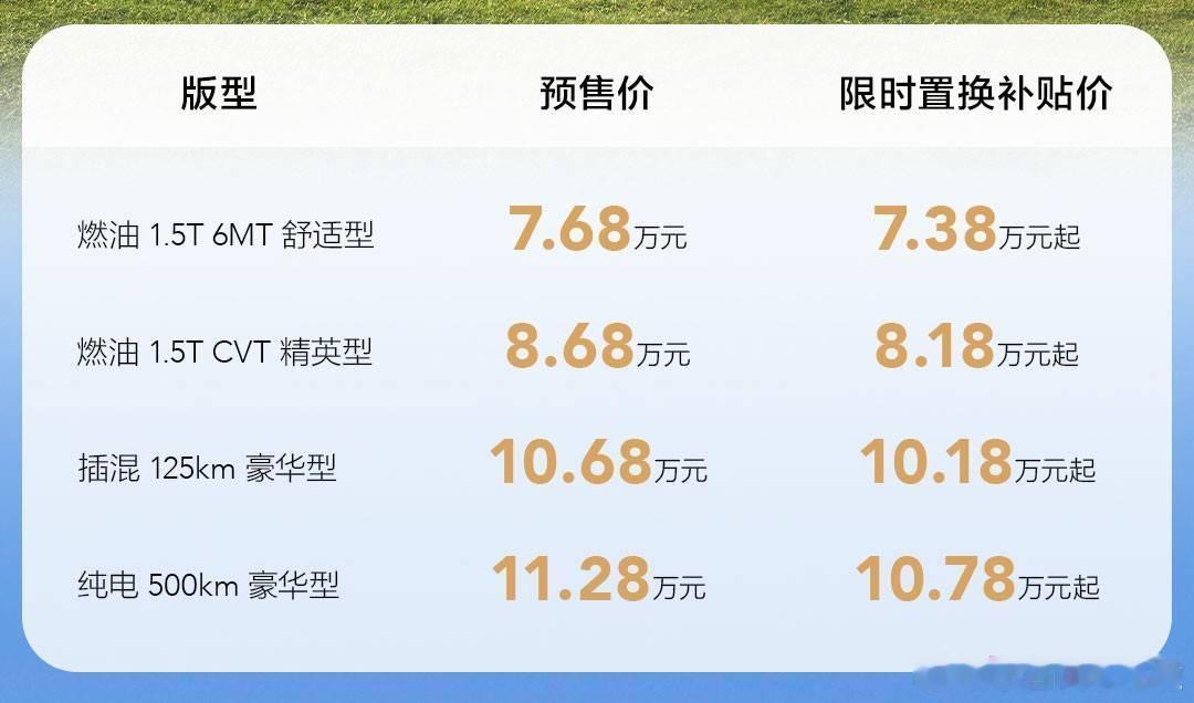 五菱星光730正式公布预售价格，新车提供燃油、插混和纯电三种动力形式。其中燃