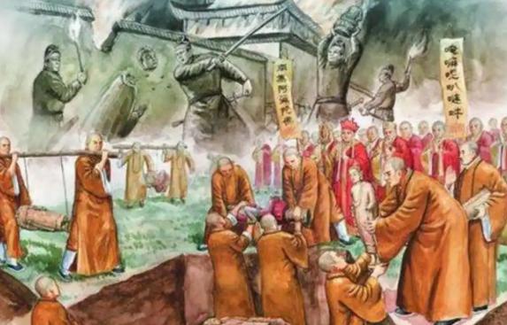 公元845年，唐武帝下决心开展灭佛运动，强行拆毁4600多座寺院，勒令26.5万