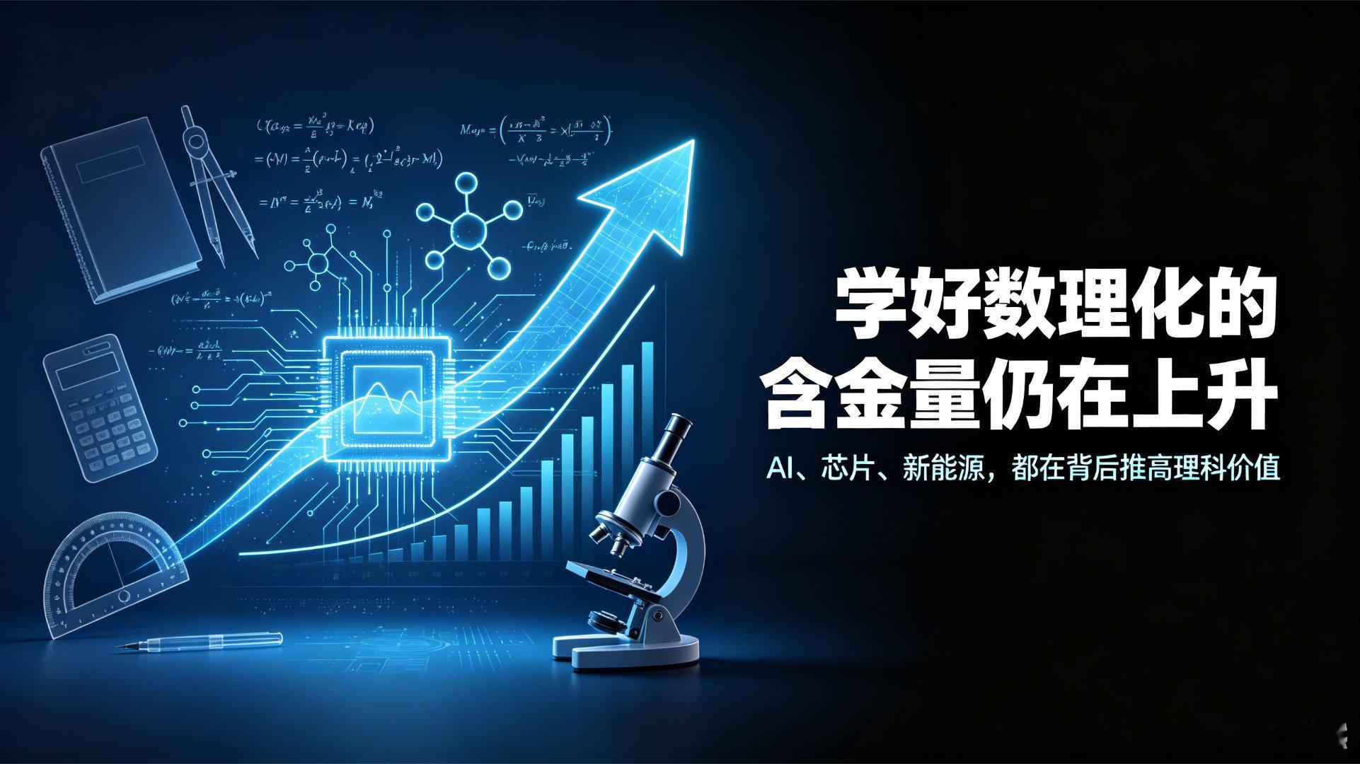 学好数理化的含金量仍在上升当下人工智能、新能源、芯片制造这些高速发展的赛道，全部
