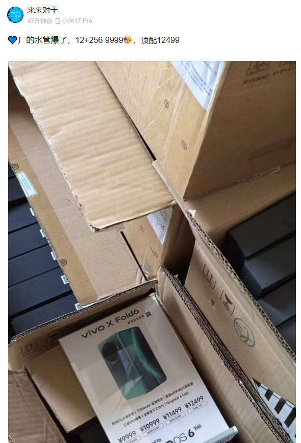 现在都流行爆水管了吗vivoXFold6的价格就这样曝光了，9999起