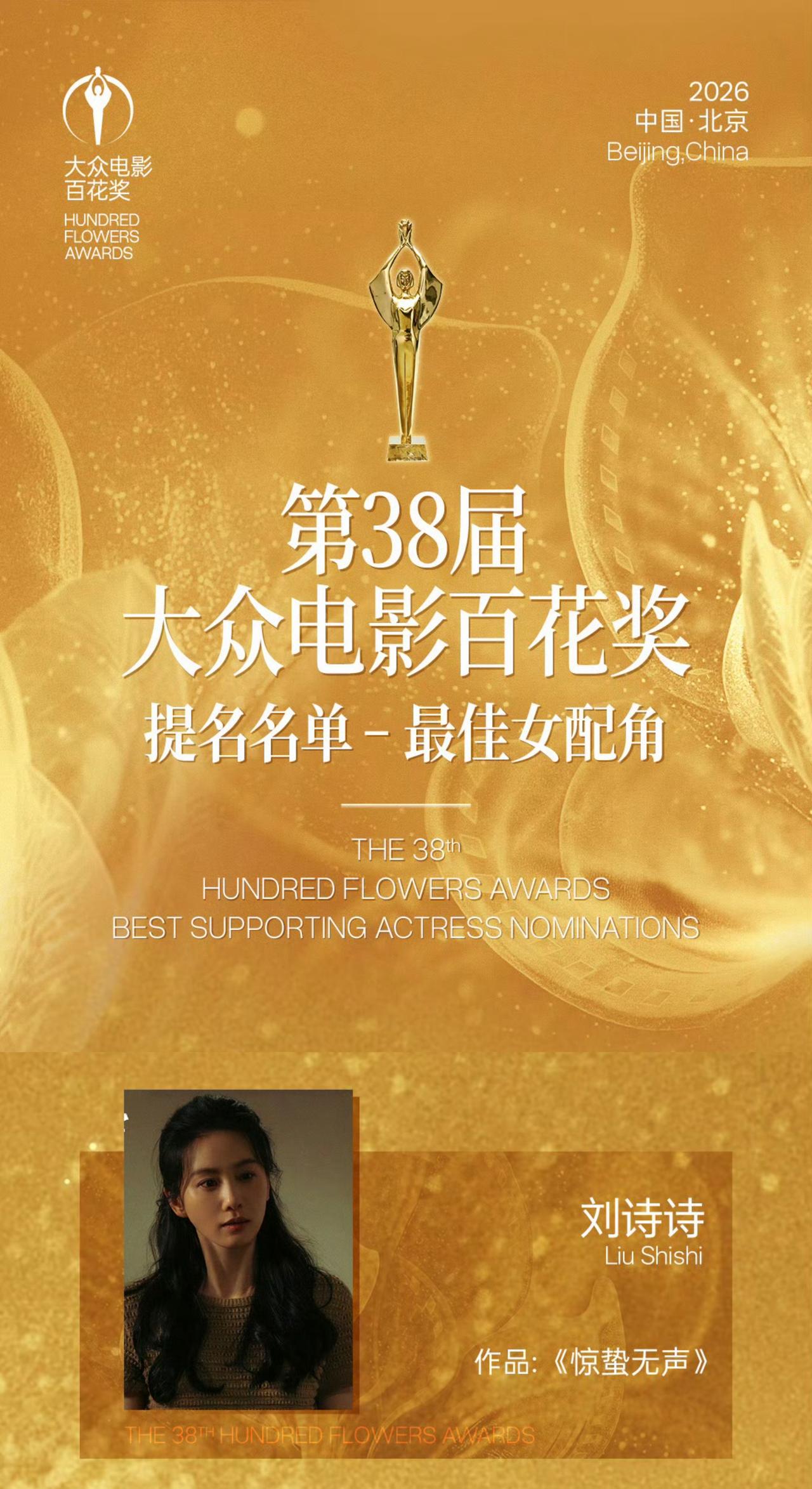 【第38届大众电影百花奖提名者表彰仪式】刘诗诗感言转述👇“大家好，我是刘诗诗