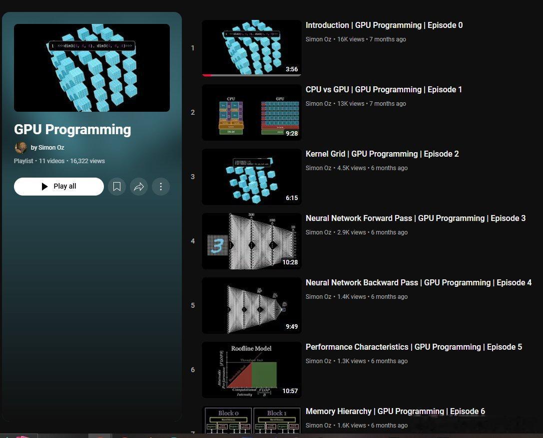 【[16.3k观看]GPUProgramming（可视化GPU编程教程）：带你