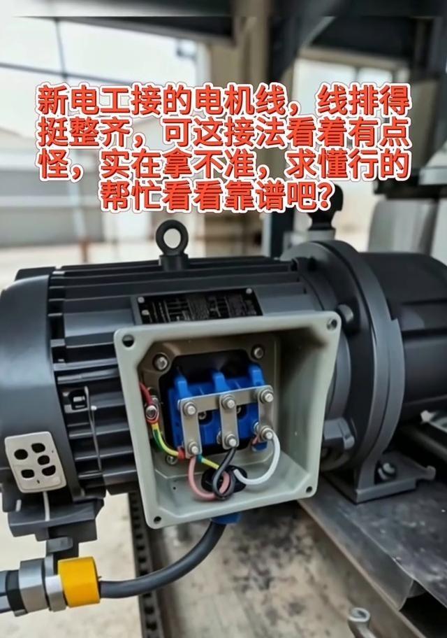 这新电工接线看着整齐，其实全是坑，纯属“表面功夫”。铭牌标着380V三角形，他给