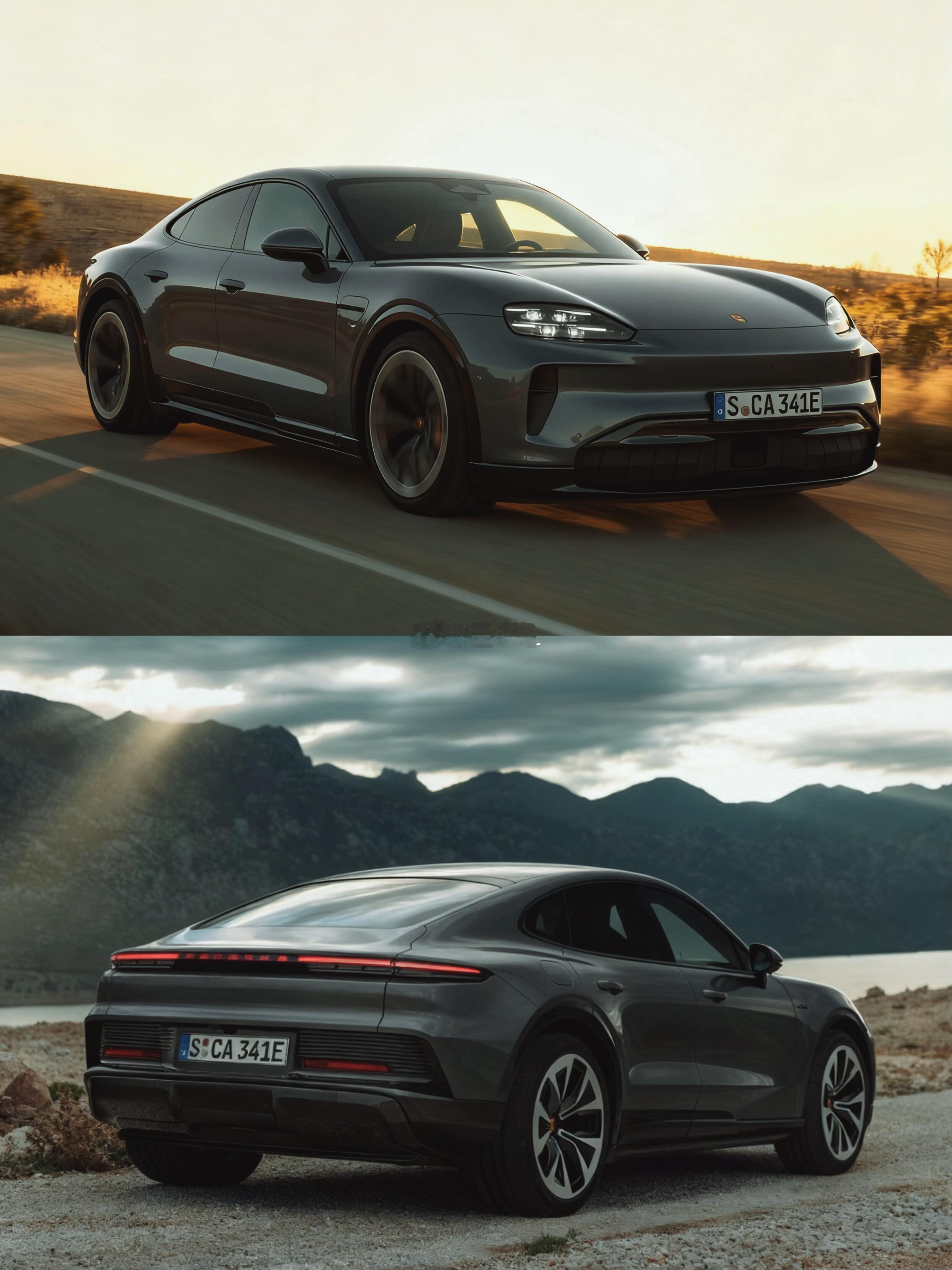 纯电卡宴刚刚上市紧接着就看到了纯电版帕拉梅拉的最新效果图，外观延续了帕拉梅拉的流