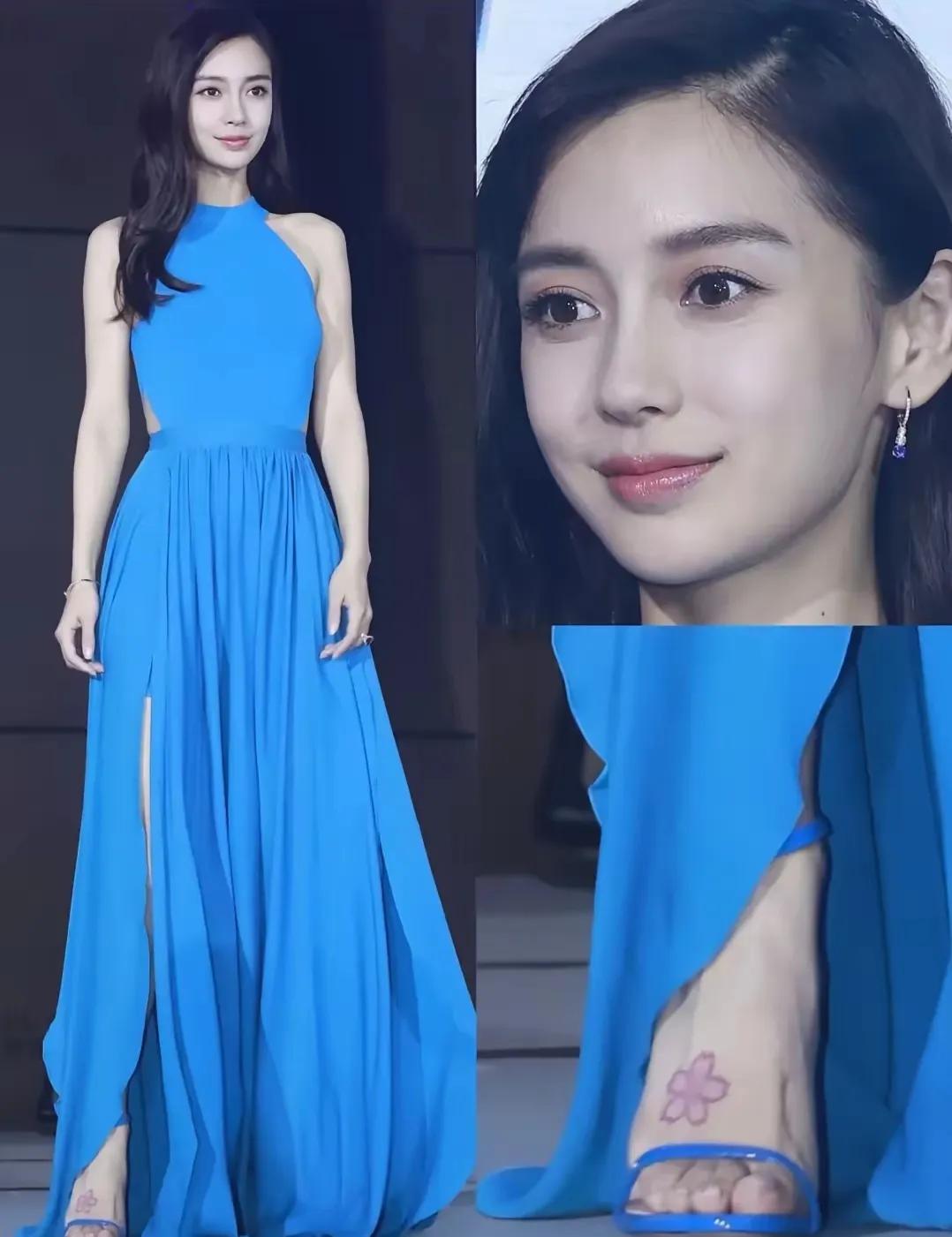 杨颖不光脸蛋长得好看，就连她的脚丫子也一样很美。这脚不仅脚趾头均匀对称，而且皮肤