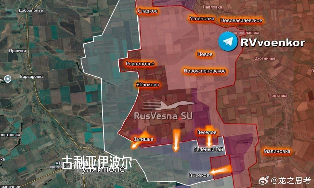 俄乌风云录，扎波罗热防线在松动。东侧：俄军占领扎季谢后，俄军逼近古利亚伊波尔郊区