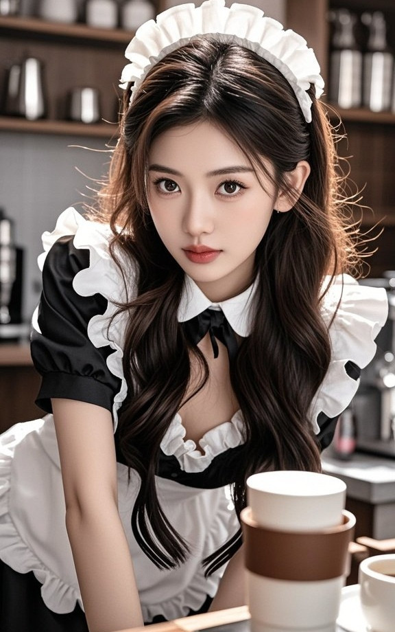 嫩妹如诗又如画，女仆甜美人人夸
