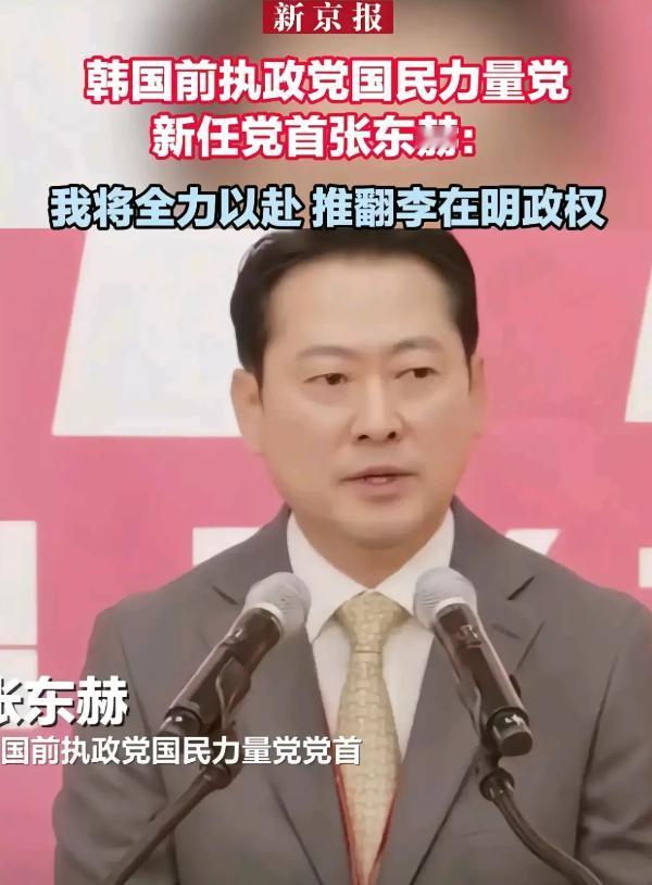“我将全力以赴推翻李在明政权！”韩国最大在野党国民力量党新上任的党首张东赫毫不客