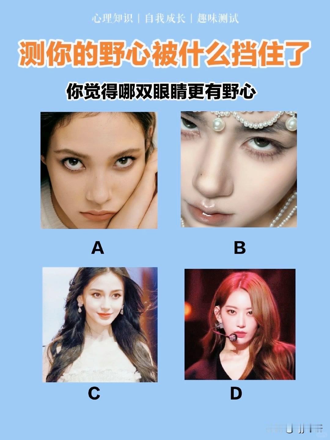 测你的野心被什么挡住了你觉得哪双眼睛更有野心