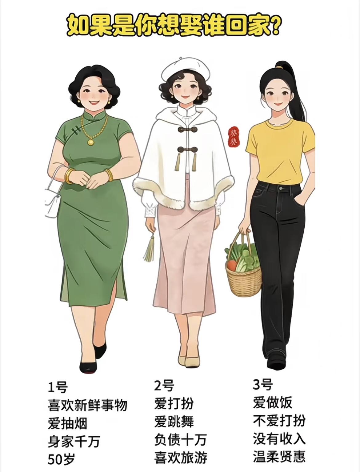 “如果是你想娶哪个回家……”[笑着哭][笑着哭]