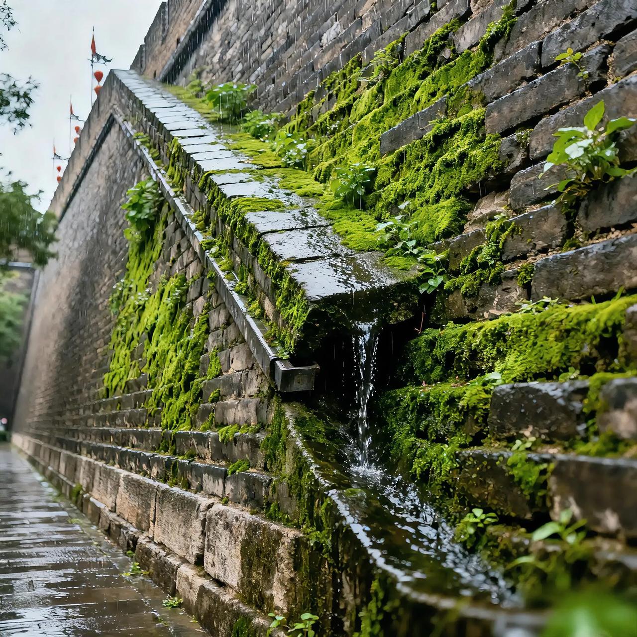 西安城墙披“绿衣”？这场雨藏着千年默契“雨打城墙绿，风过古垣香”。西安连月