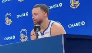 NBA常规赛赛后，斯蒂芬-库里接受媒体采访，谈及目前球队年轻球员所面临的压力库