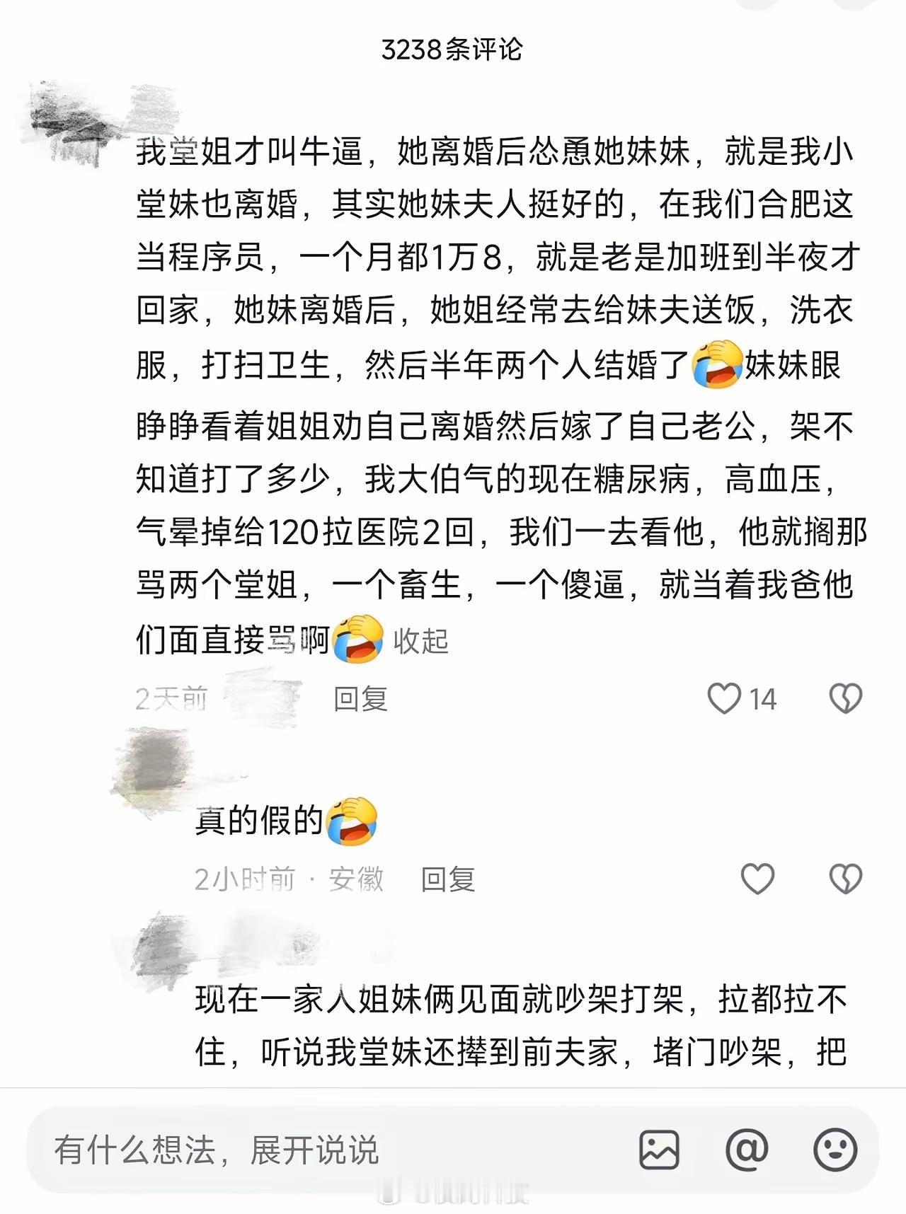 亲姐离婚后怂恿亲妹离婚，然后自己接近前妹夫？最后嫁给前妹夫？这是真的吗？
