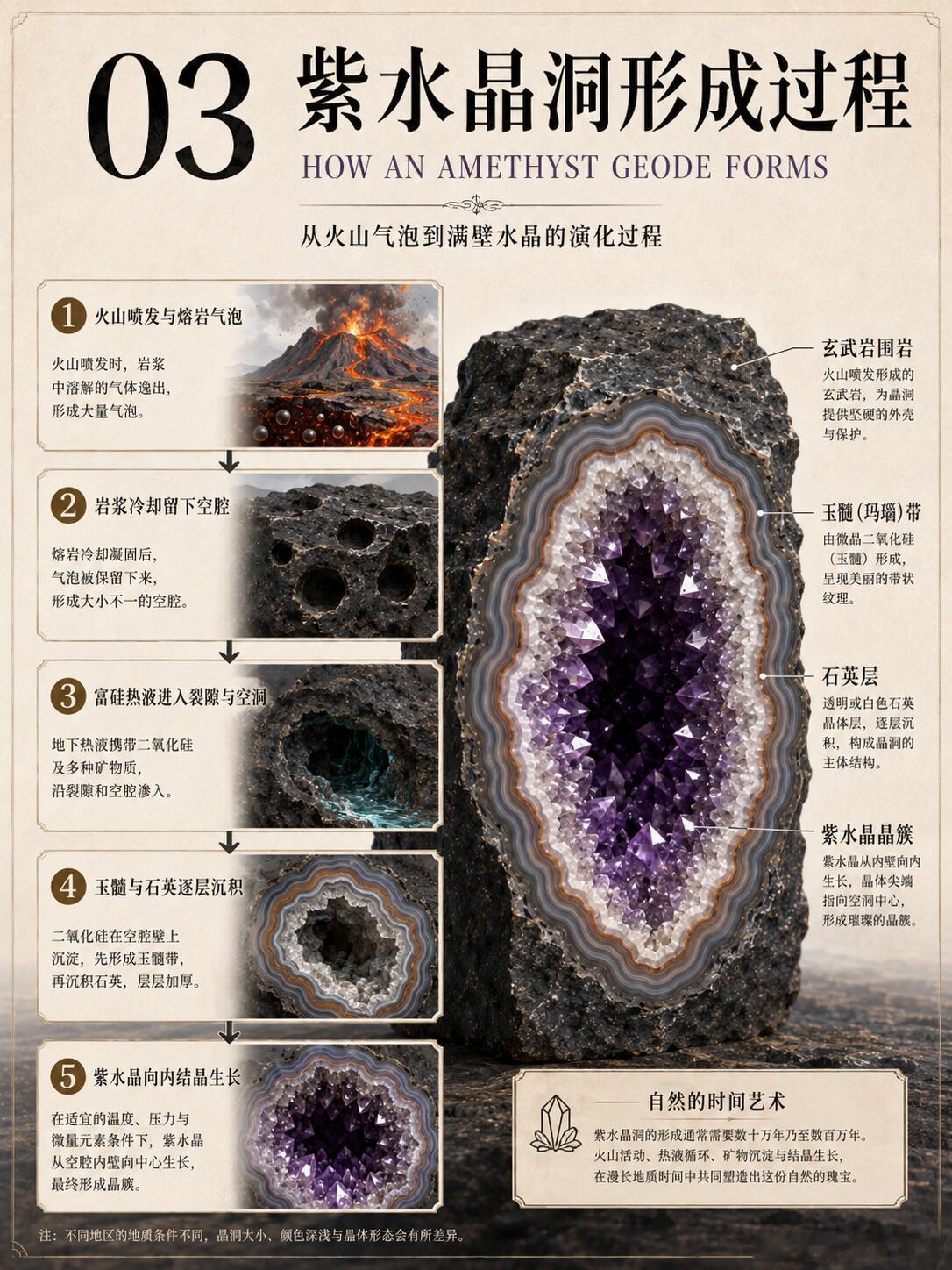 紫水晶洞里，为什么会长满水晶？第一次看到紫水晶洞，真的很容易以为它是电影里的“地