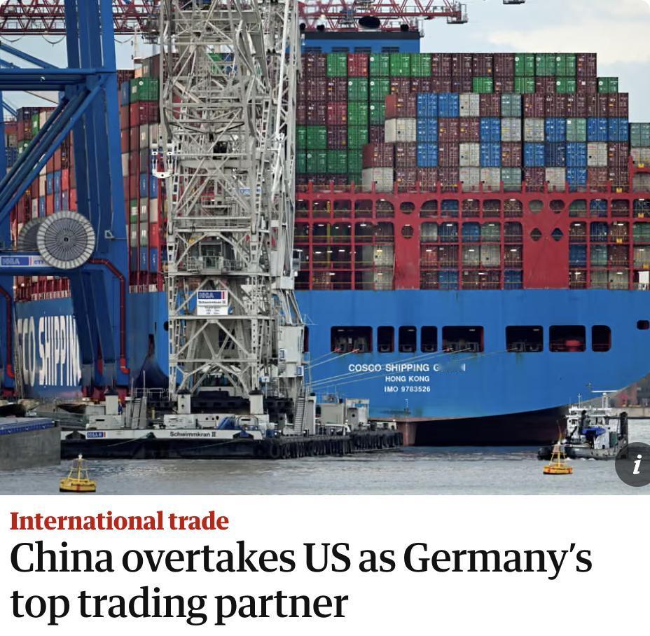 外媒：德国联邦统计局数据显示，2025年中德贸易额达2510亿欧元，同比增长2.